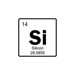 periodic table Silicon line icon