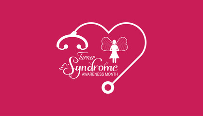 February is Turner Syndrome Awareness Month. Vector template Design for banner, greeting card, poster, prints, social media post ,flyer , T shirt with background.