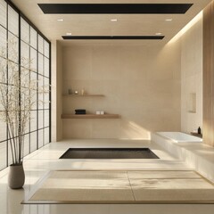 Serene Minimalist Japanese Style Bathroom Design