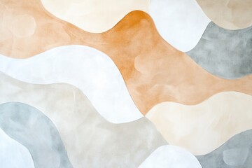 Obraz premium Soft curves blend colors in an abstract design, creating serene