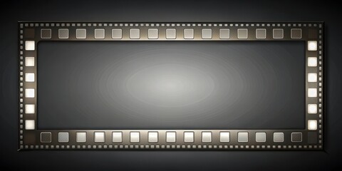 Obraz premium Film Frame with a Transparent Background in a Dark Gray or Black Setting, transparent frame, dark gray background