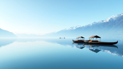 Calm Lake with Mountain View