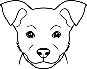 Fototapeta premium Cute animal puppy head line art vector artwork illustration 
