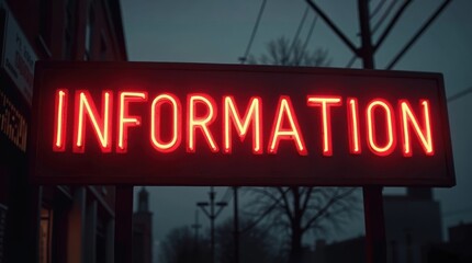 Information presentation at a downtown location urban environment evening viewpoint for effective communication