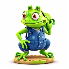 Fototapeta premium illustration of a cartoon frog isolated on white background