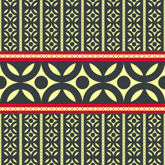 Geometric pattern design featuring circular motifs and vibrant colors, ideal for textiles or wallpapers. intricate details create visually appealing and modern aesthetic