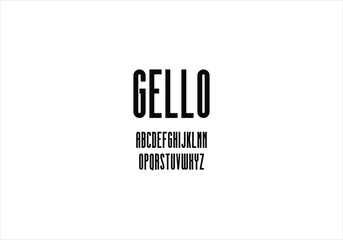 Gello font for logo and headline. Isolated vector typeset
