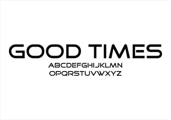 Good Time font for logo and headline. Isolated vector typeset