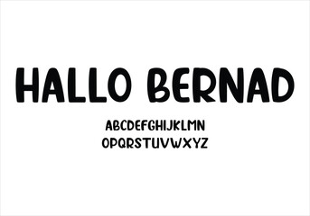 Hallo Bernad font for logo and headline. Isolated vector typeset