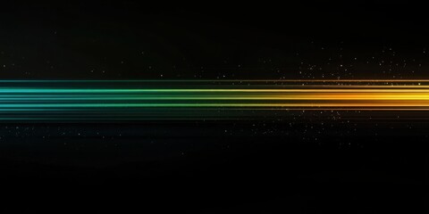 Obraz premium Vibrant multicolor light streaks on black background with glowing particles