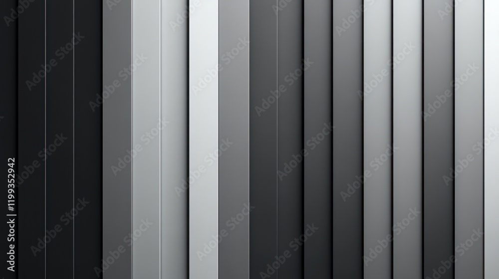 Poster variations of gray create an abstract pattern on vertical panels in a modern setting. generative ai