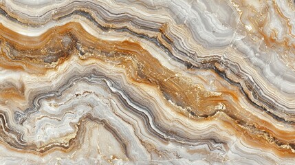 Elegant Onyx Marble Texture: Swirling Hues of Beige, Brown, and Gold