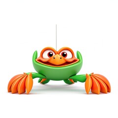 illustration of a funny red carb cartoon   isolated on white background