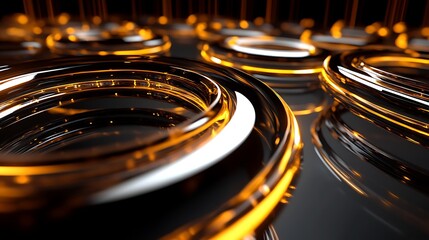 Quantum pipe emitting pulsating rings of light creating a mesmerizing effect in a dark setting