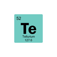 periodic table Tellurium colored icon