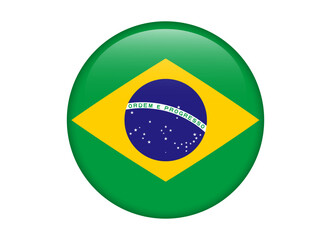 Brazil Flag icon, Round flag icon design, vector illustration isolated on white background