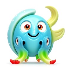 illustration of a funny monster cartoon   isolated on white background