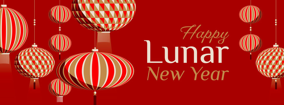 Lanternes traditionnelles suspendues pour le Nouvel An Lunaire Chinois