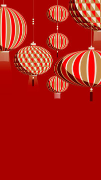 Lanternes traditionnelles suspendues pour le Nouvel An Lunaire Chinois