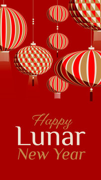 Lanternes traditionnelles suspendues pour le Nouvel An Lunaire Chinois