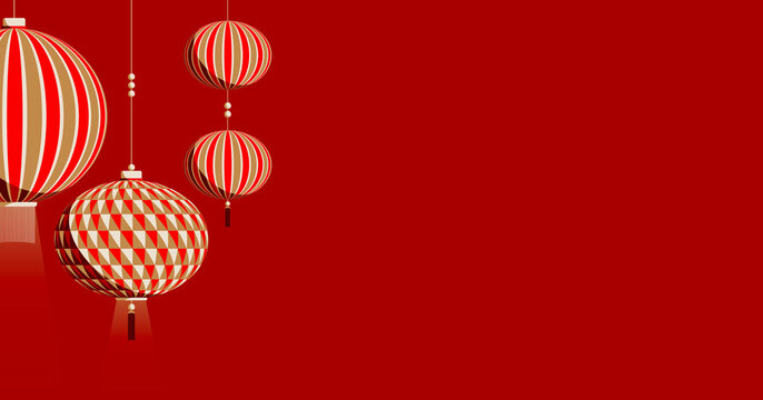 Lanternes traditionnelles suspendues pour le Nouvel An Lunaire Chinois