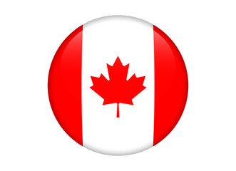 Canada Flag icon, Round flag icon design, vector illustration isolated on white background