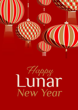 Lanternes traditionnelles suspendues pour le Nouvel An Lunaire Chinois