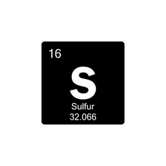 periodic table Sulfur glyph icon