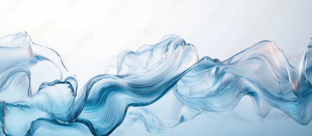 Poster fluid blue waveforms abstract wallpaper with soft scattering design and empty light background space