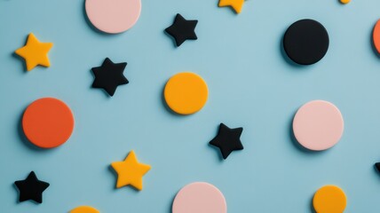 Colorful closeup of motivational stickers on a blue background creative workspace vibrant aesthetic