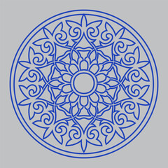Vintage ornate linear ornaments in Kazakh traditional style. Asian floral designs. Abstract Asian elements of the national pattern of the ancient nomads of the Kyrgyz, Mongols, Kazakhs, Tatars. EPS10