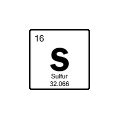 periodic table Sulfur line icon