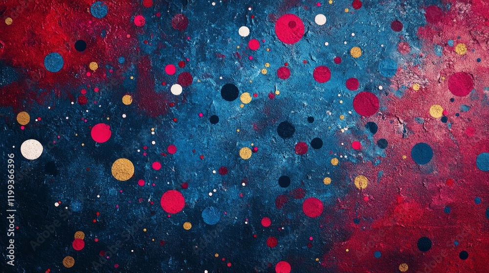 Aufkleber Abstract colorful background with scattered circles and formulas.