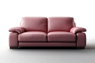 Fototapeta premium Elegant Pink Leather Sofa: Modern Comfort and Style