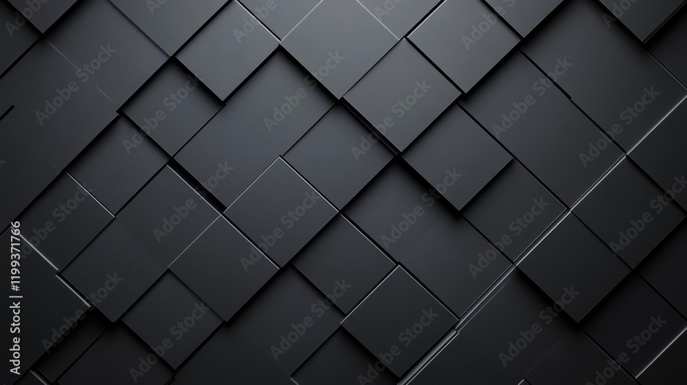 Poster abstract dark gray square geometric pattern background.