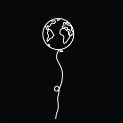 earth with a hand drawn vector