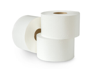 Three white toilet paper rolls