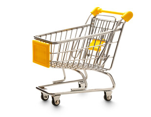 Empty pushcart isolated on white