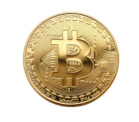 Bitcoin coin in closeup