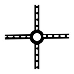 Four Way Intersection Icon