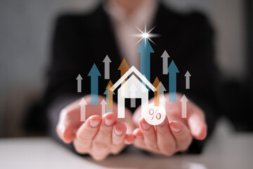 House investment loan debt interest rate increase property real estate home concept