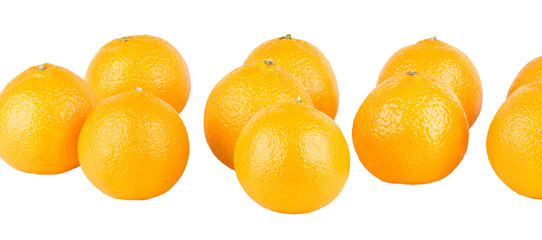 Fresh mandarins isolated on transparent background. Png format