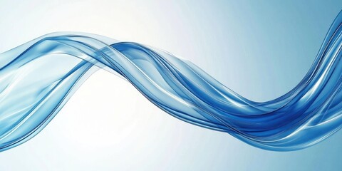 Translucent Elegant Blue Silk Fabric Flowing in Waves Against a Soft Gradient Background with Ample Space for Elegant Text Presentation