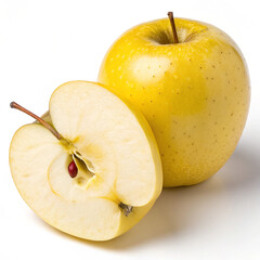 Yellow apples, apple,Green yellowish apples on a tree. 