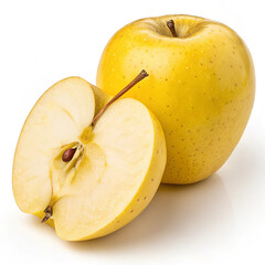 Yellow apples, apple,Green yellowish apples on a tree. 