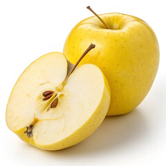 Yellow apples, apple,Green yellowish apples on a tree. 