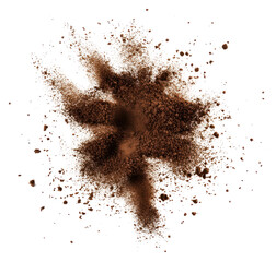 PNG Exploding cocoa powder on white