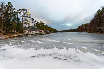 Valaam Monastery. Temple of Alexander Nevsky. Karelia, Russia. Travel, religion and tourism