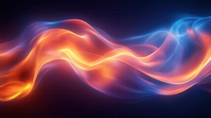 Fototapeta premium Abstract waves of vibrant colors blend seamlessly, creating a mesmerizing flow of light in a dark backdrop.