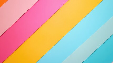 Vibrant Colorful Striped Background in Shades of Pink Yellow and Blue with Ample Copy Space for Text Placement Ideal for Creative Designs